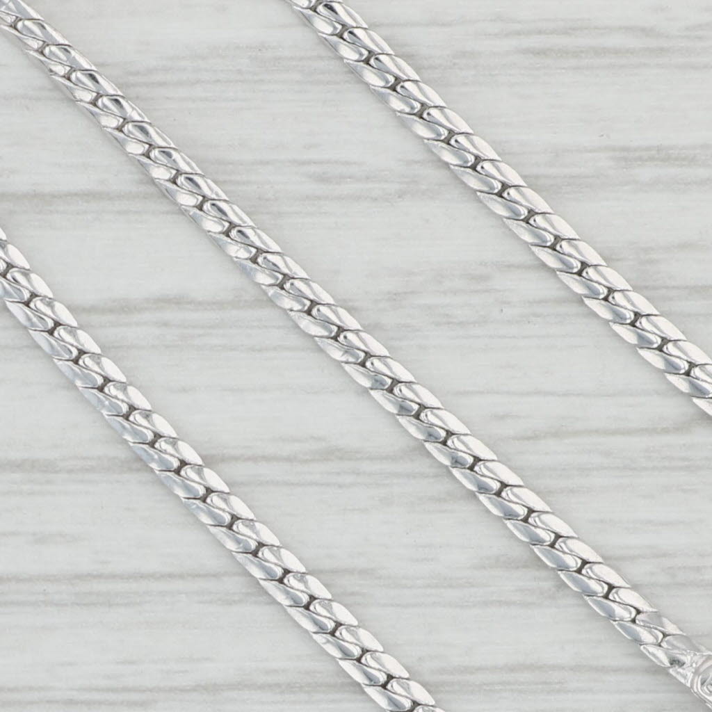 Light Gray 0.90ctw Diamond V Necklace 14k White Gold 18" Herringbone Chain