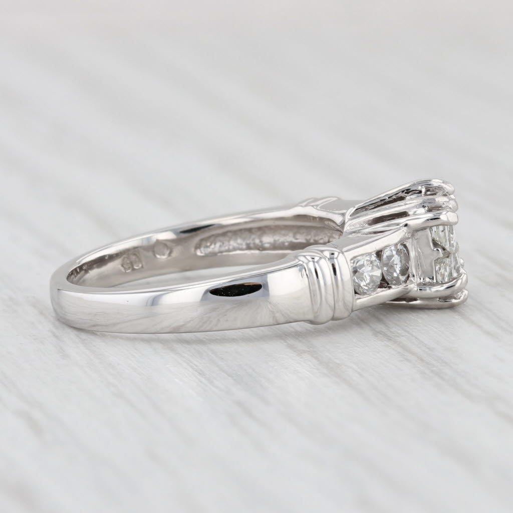 Light Gray 0.92ctw Princess Diamond Engagement Ring Platinum Size 6.5