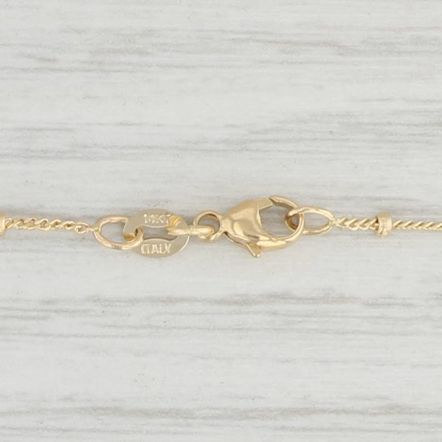 Light Gray New Bead Curb Chain Necklace 14k Yellow Gold 16" 1.8mm Rondells