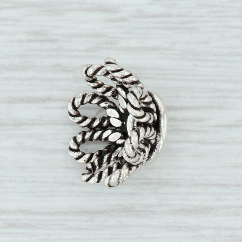 Light Gray Jewelry Making Findings Bead Cap Sterling Silver 5.3mm 10.5mm