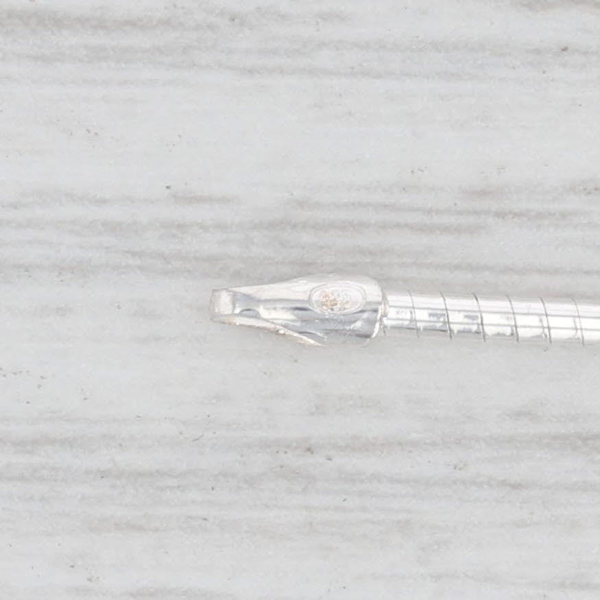 Light Gray New Snake Chain Necklace Sterling Silver 925 Italian 15.5" 1.4mm Lobster Clasp