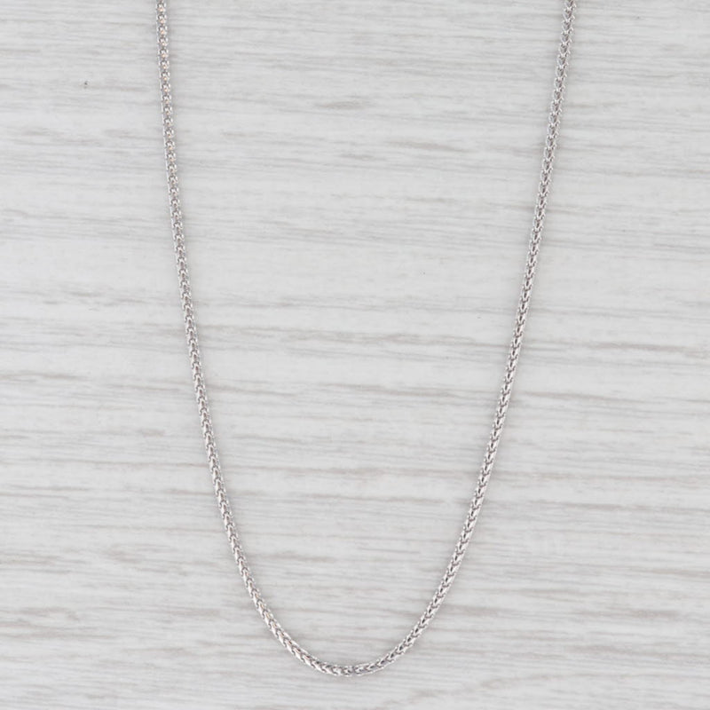 Light Gray New Franco Wheat Chain Necklace 14k White Gold 20" 1.1mm Italian