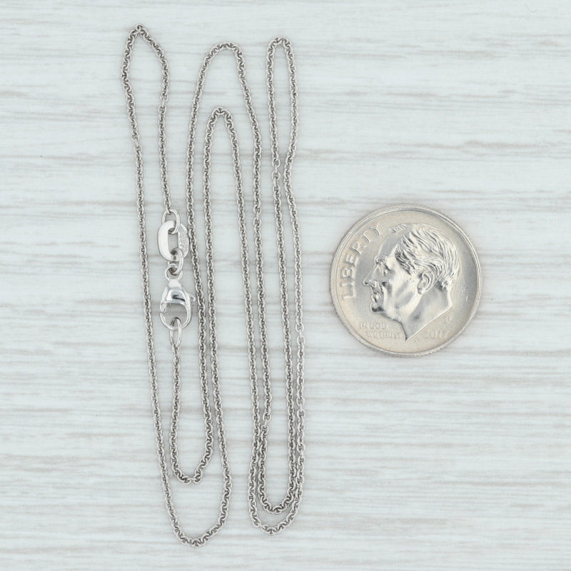 Light Gray New Cable Chain Necklace 18" 950 Platinum 1mm Lobster Clasp