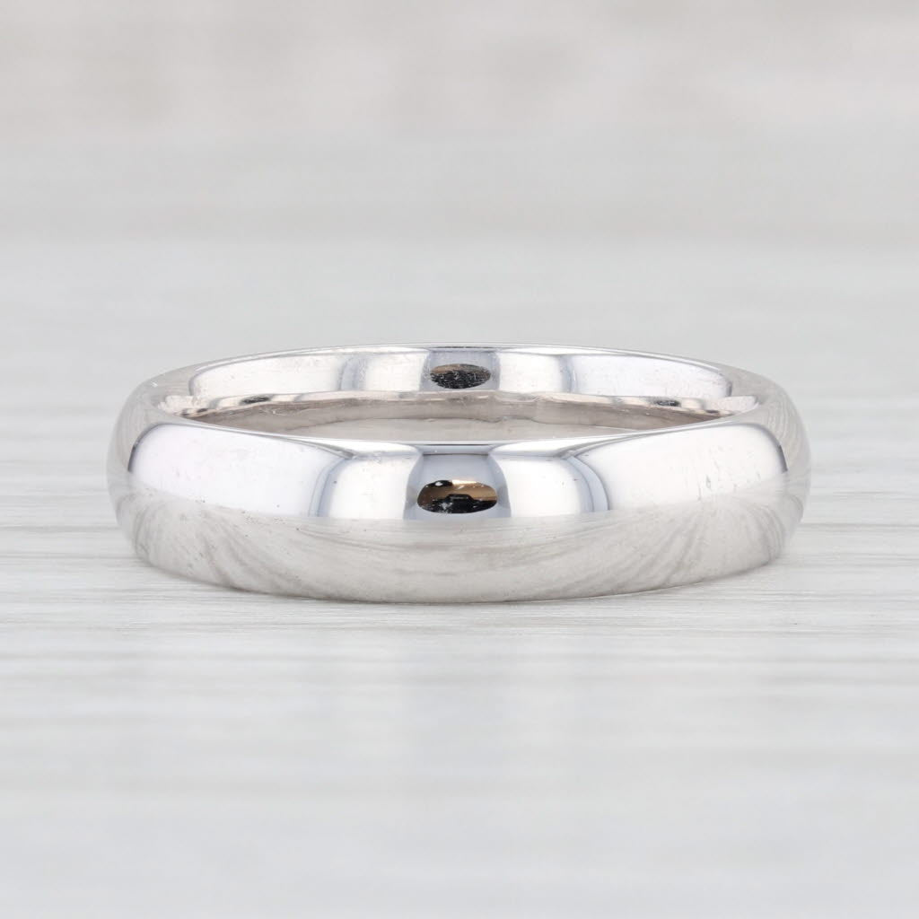 Light Gray Classic Comfort Fit Wedding Band 14k White Gold Size 8.75 Ring