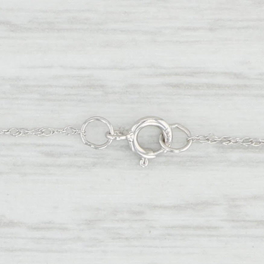 Light Gray New 0.10ct Diamond Circle Pendant Necklace 14k White Gold 18" Rope Chain