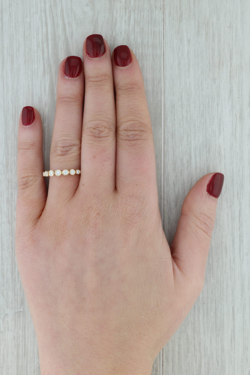 Dark Gray New 0.30ctw Diamond Bubbles Ring 14k Yellow Gold Size 7 Stackable Wedding Band