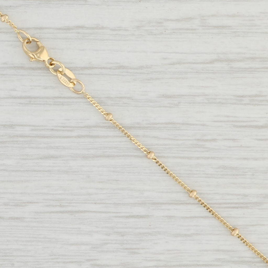 Light Gray New Bead Curb Chain Necklace 14k Yellow Gold 16" 1.8mm Rondells