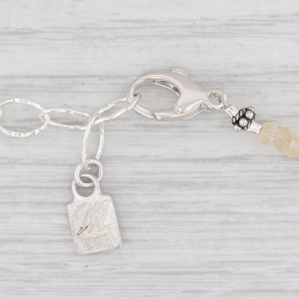 Light Gray New Nina Nguyen Harmony Citrine Bead Necklace Sterling Silver 32-36.5" Long