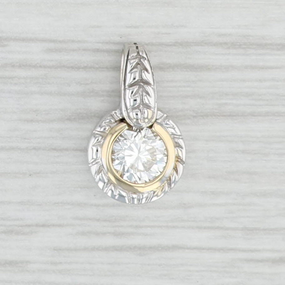 Light Gray 0.45ct VS2 H Diamond Solitaire Small Drop Pendant 14k White Gold