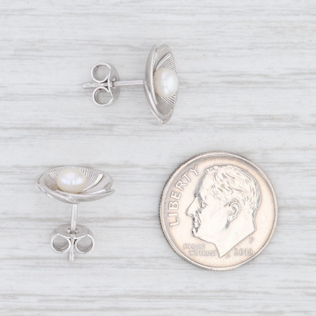 Light Gray New Bastian Inverun Cultured Pearl Stud Earrings Sterling Silver 12845