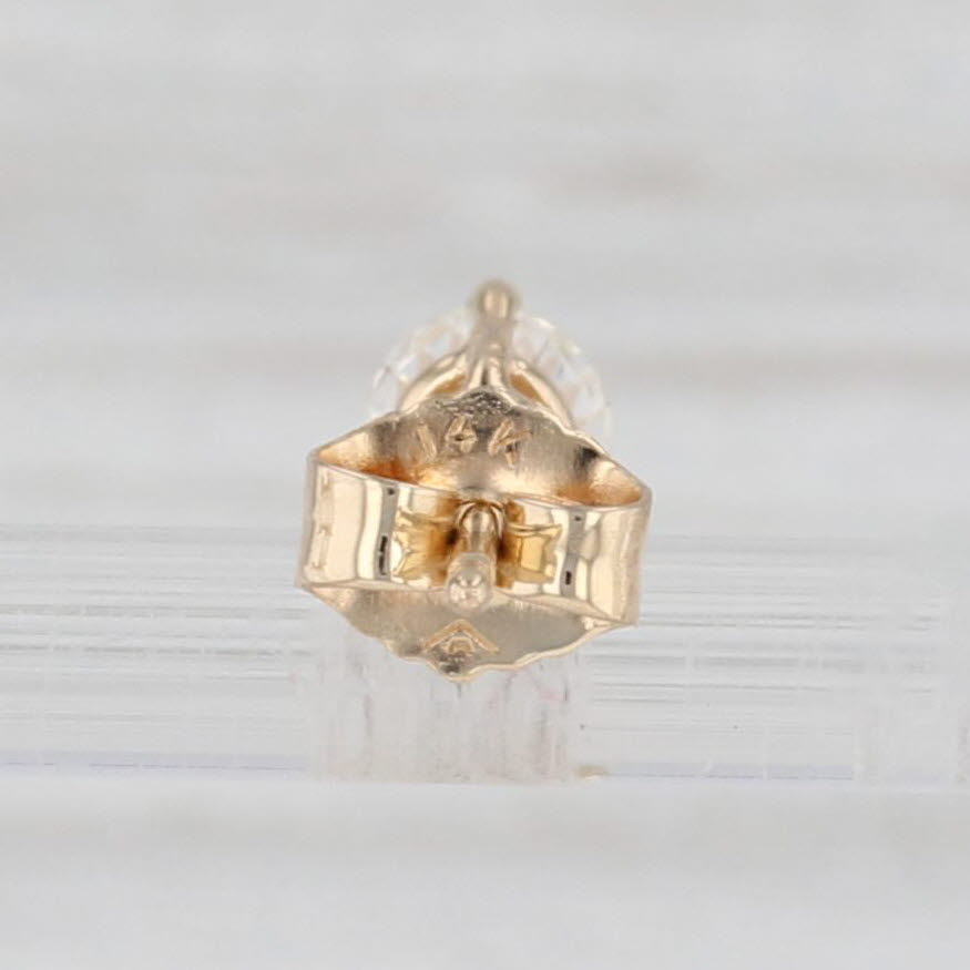 Light Gray 0.41ctw Diamond Stud Earrings 14k Yellow Gold Round Brilliant Solitaire Studs