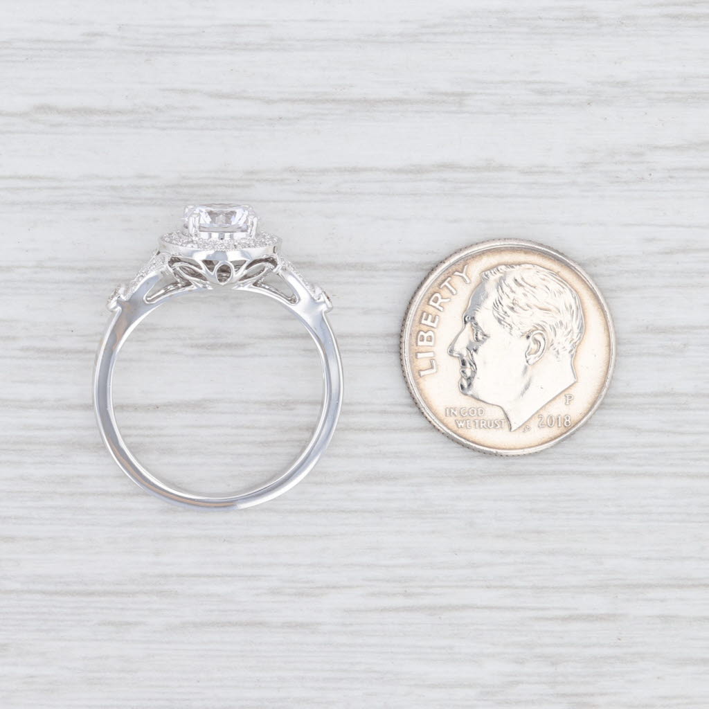 Light Gray New Beverley K Semi Mount Diamond Halo Engagement Ring 18k Gold Size 6.75 Round