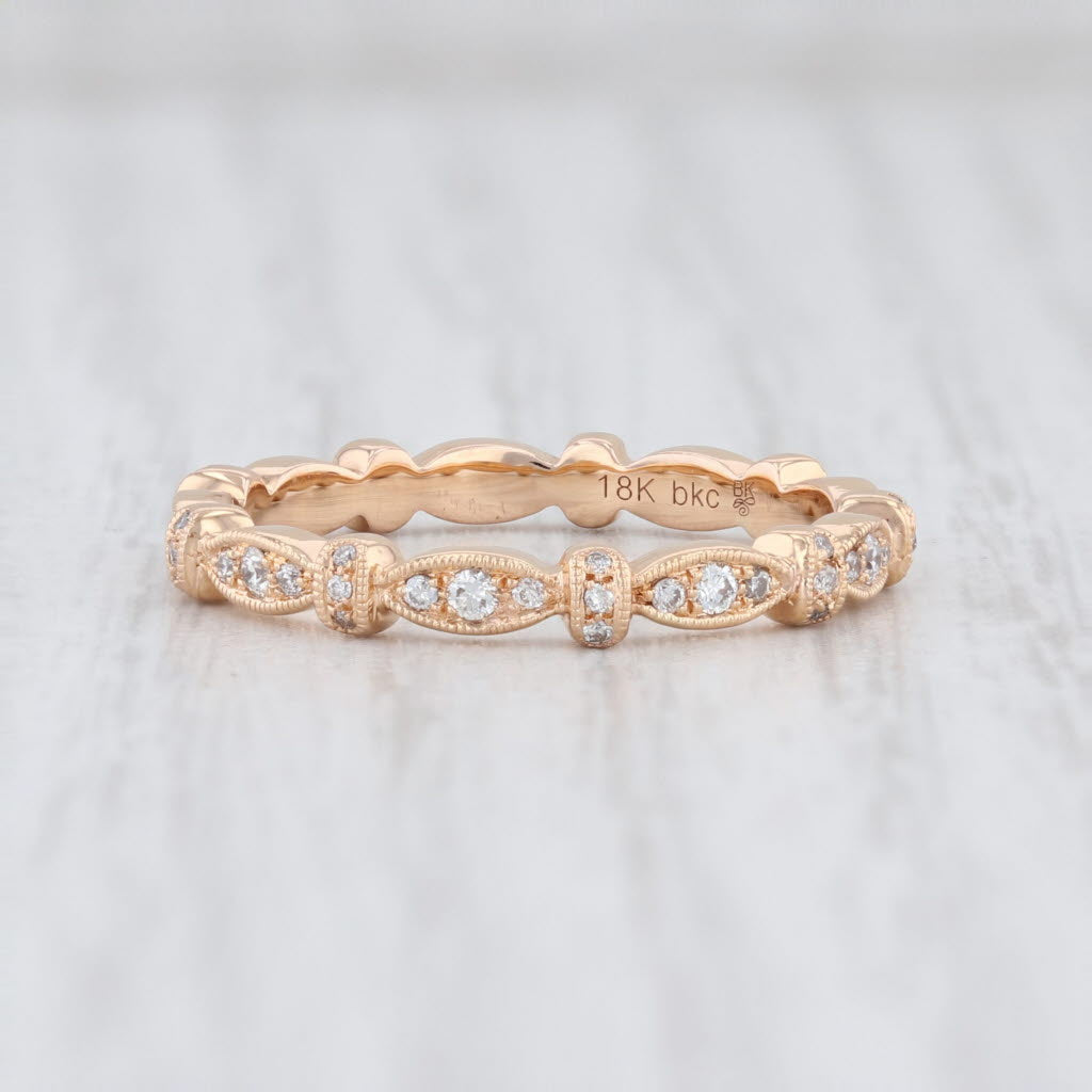 Light Gray New Beverley K 0.25ctw Diamond Eternity Ring 18k Rose Gold Stackable Band Sz 6.5