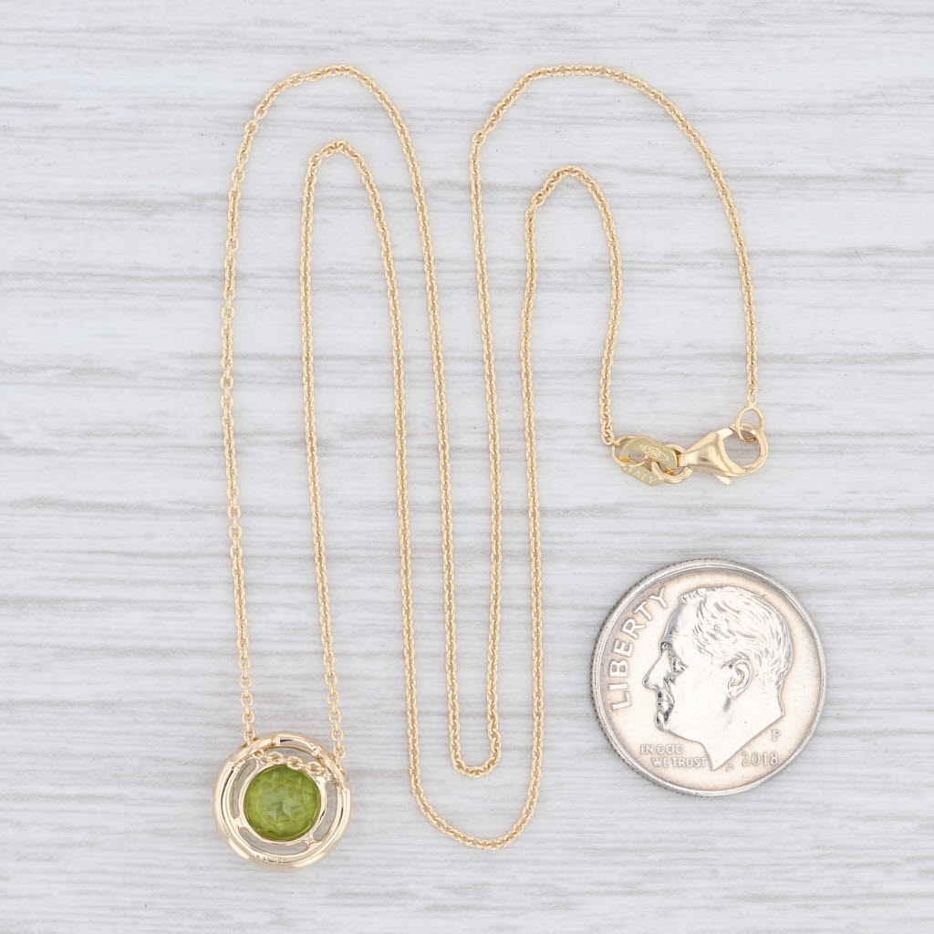 Light Gray New Beverley K 1.52ctw Peridot Diamond Halo Pendant Necklace 14k 18k Gold 16"