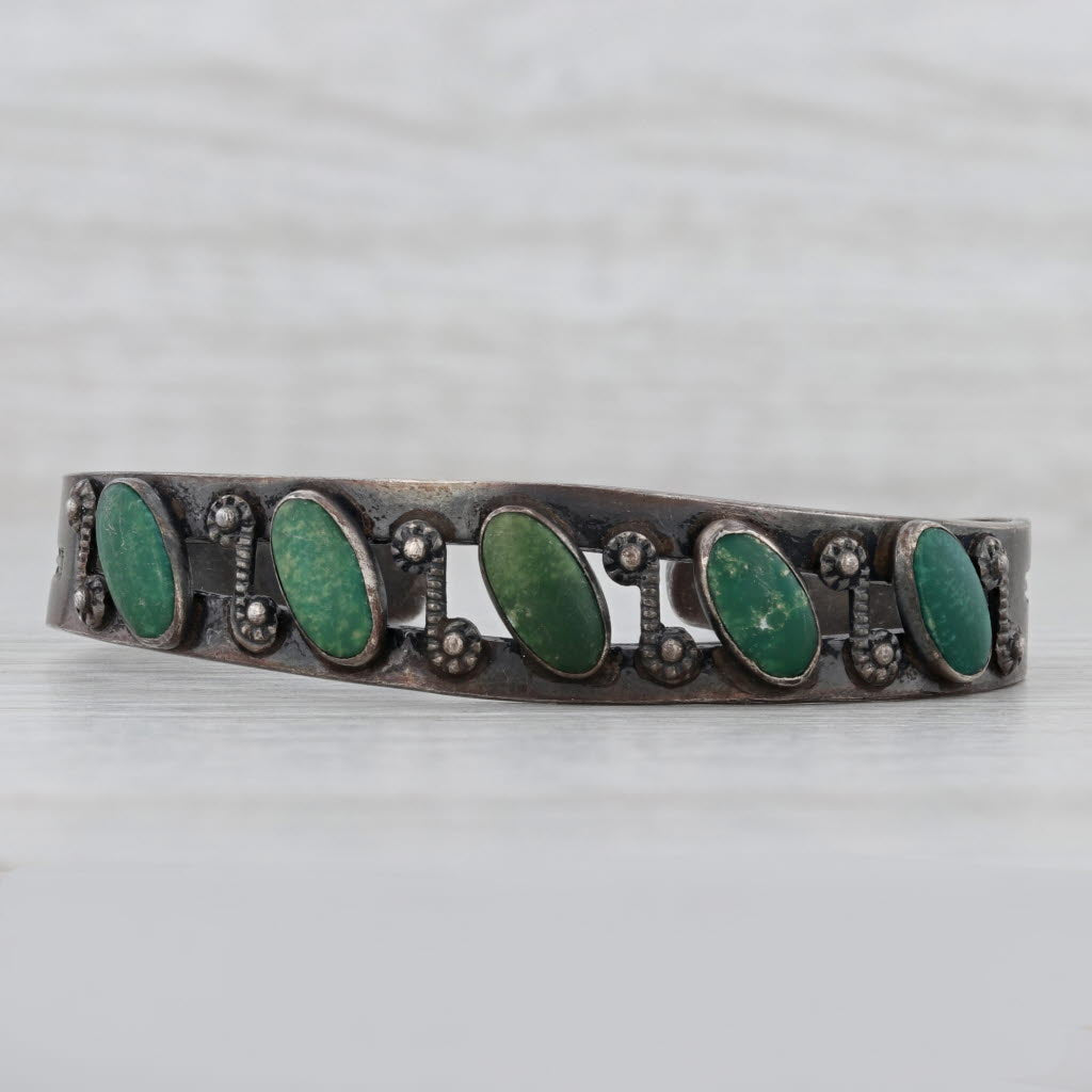 Outlet Vintage Sterling and Green Bracelet