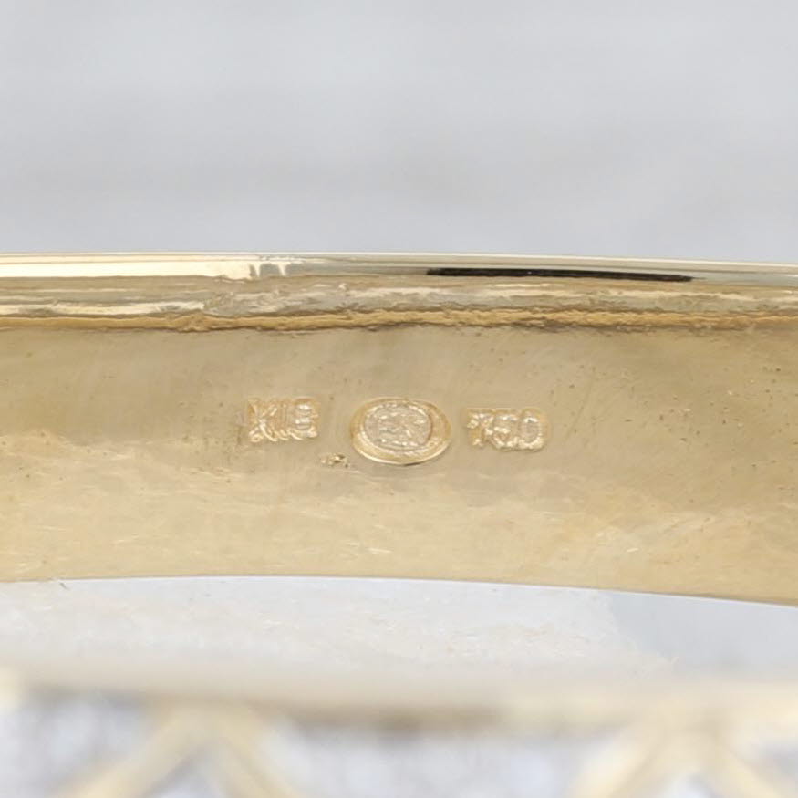 Gray 3.53ctw Pave Diamond Bangle Bracelet 18k Yellow Gold 6.75" Statement