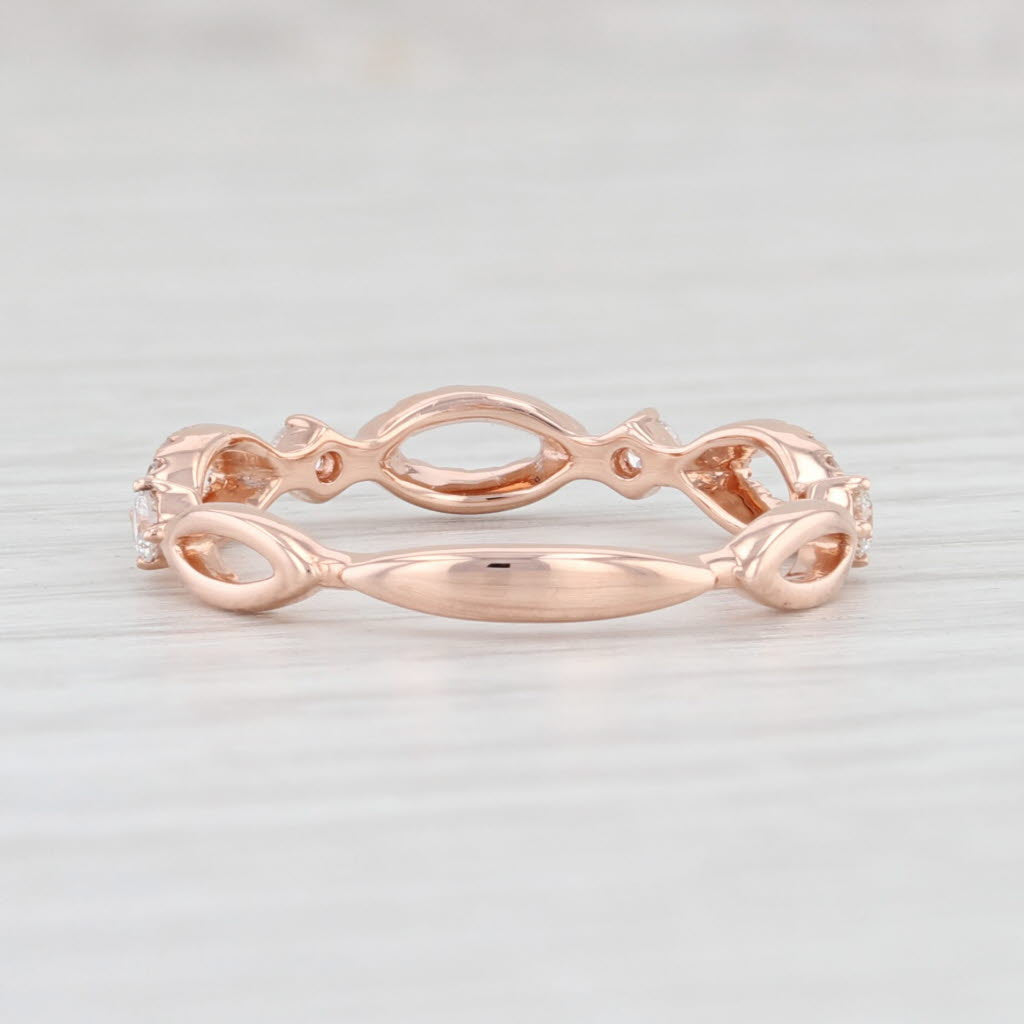 Light Gray New 0.26ctw Diamond Band 14k Rose Gold Size 6.75 Stackable Wedding Ring