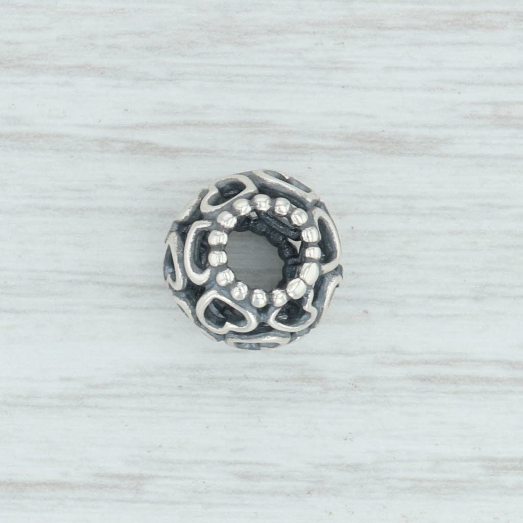 Light Gray New Authentic Pandora Open Your Heart Charm 790964 Sterling Silver Bead
