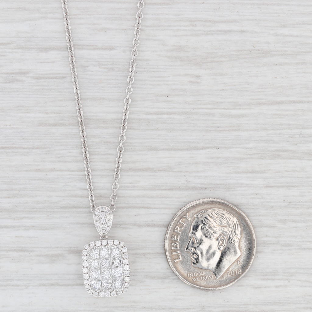 Light Gray Gregg Ruth 0.82ctw VS2 Diamond Halo Pendant Necklace 18" Paperwork & Portfolio