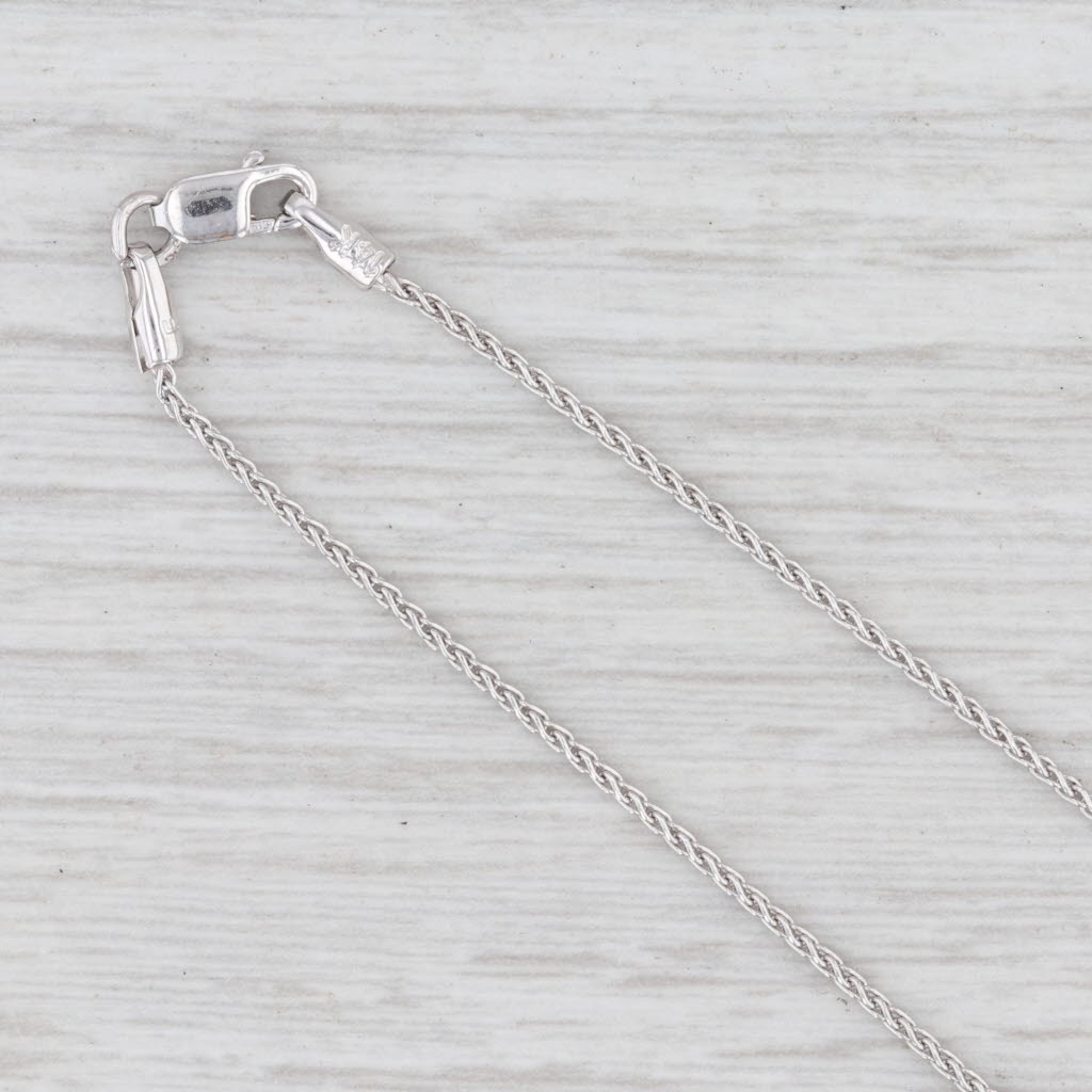 Light Gray New Cultured Pearl Diamond Journey Pendant Necklace 14k Gold 17.75" Wheat Chain