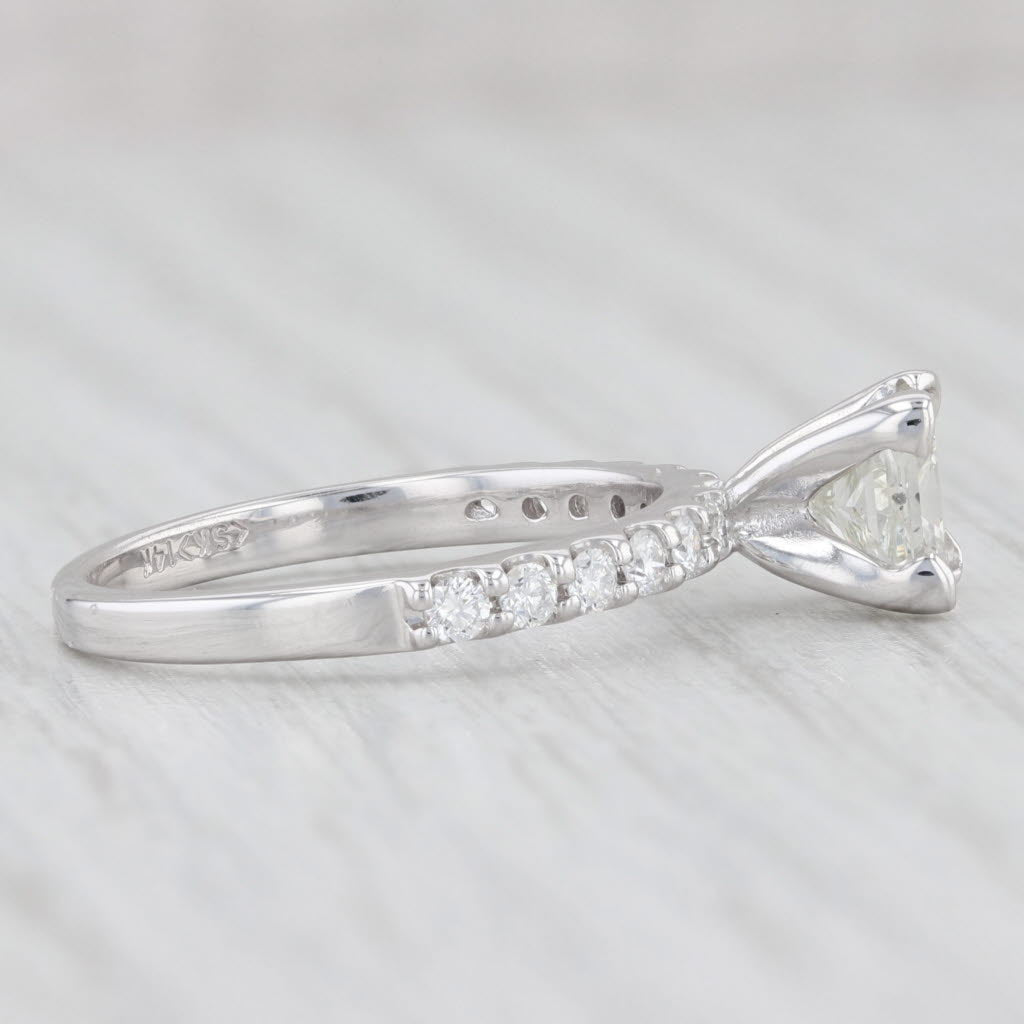Light Gray 1.34ctw Princess Diamond Engagement Ring 14k White Gold Size 6 EGL Cert