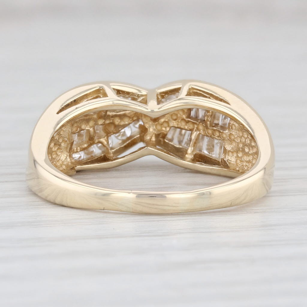 Light Gray 0.60ctw Diamond Bypass Ring 14k Yellow Gold Size 9