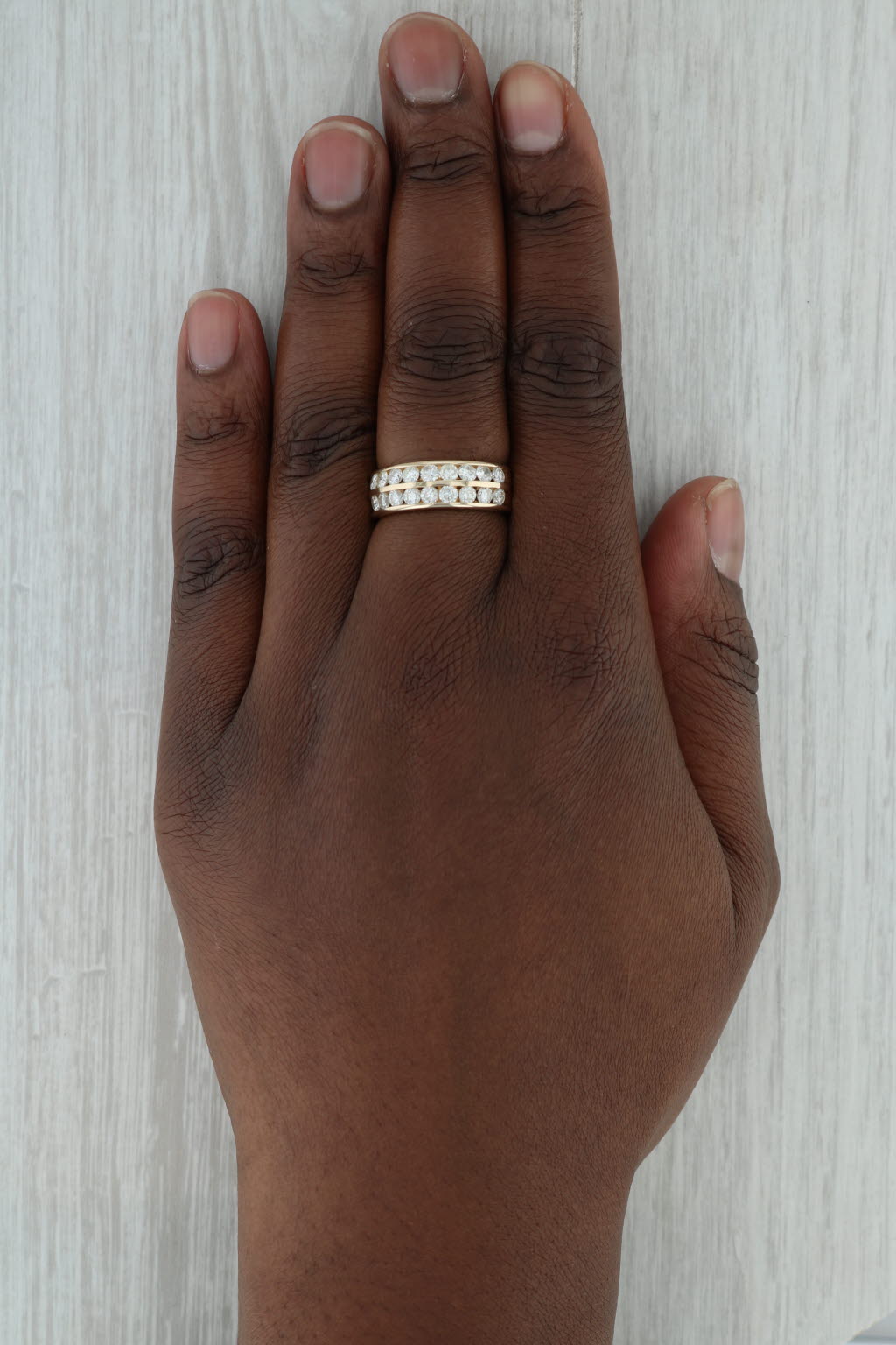 Gray 1.48ctw Diamond Band 14k Yellow Gold Size 8.25 Wedding Anniversary Stackable