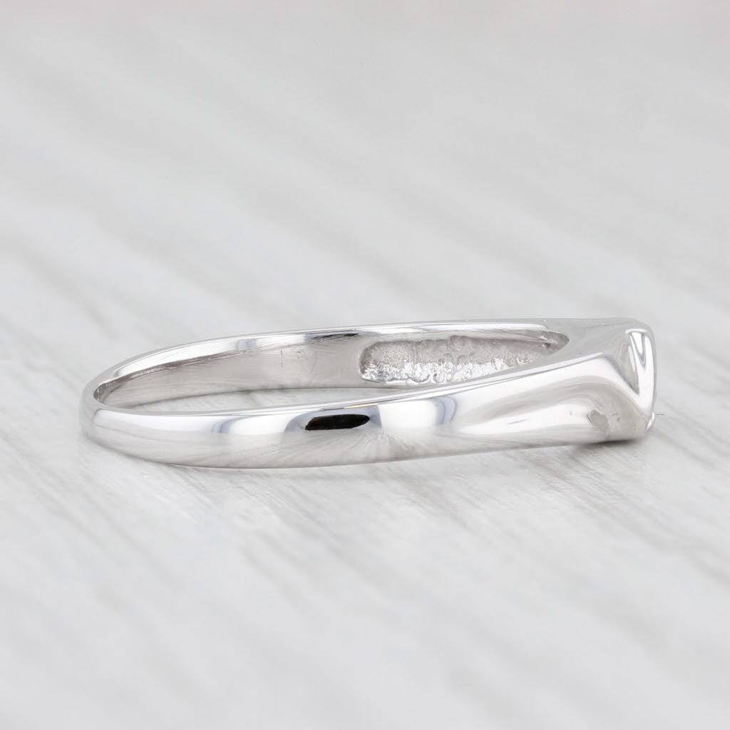 Light Gray Diamond Accented Wedding Band 10k White Gold Stackable Ring