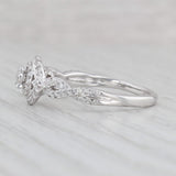 Light Gray 0.25ctw Round Diamond Halo Engagement Ring 14k White Gold Size 7.5