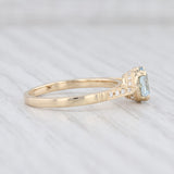 Light Gray New Beverley K Aquamarine Diamond Ring 14k Gold Size 6.5 Engagement Solitaire