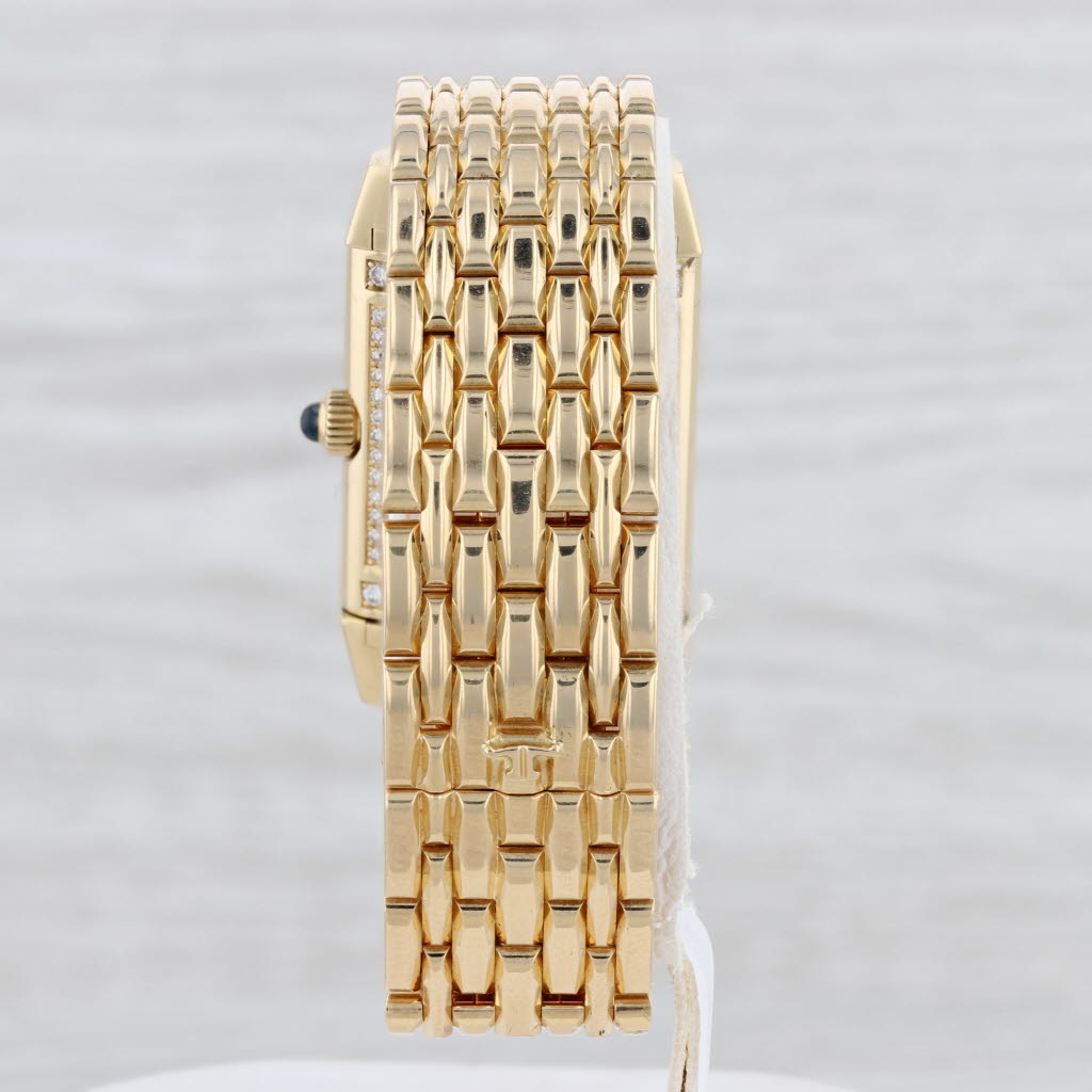Light Gray Jaeger-LeCoultre Reverso Diamond Ladies Watch Bracelet 18k Yellow Gold 265.1.86