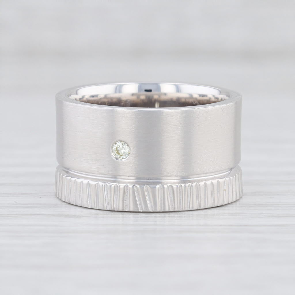 Light Gray New Bastian Inverun Ring Sterling Silver Diamond Statement 25771 Size 52 6