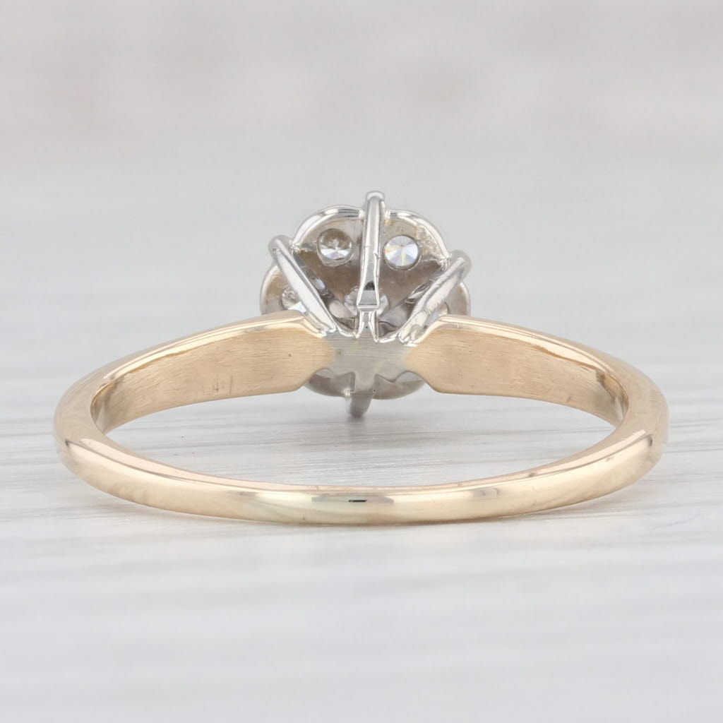 Light Gray Vintage 0.20ctw Diamond Cluster Engagement Ring 14k Gold Size 8