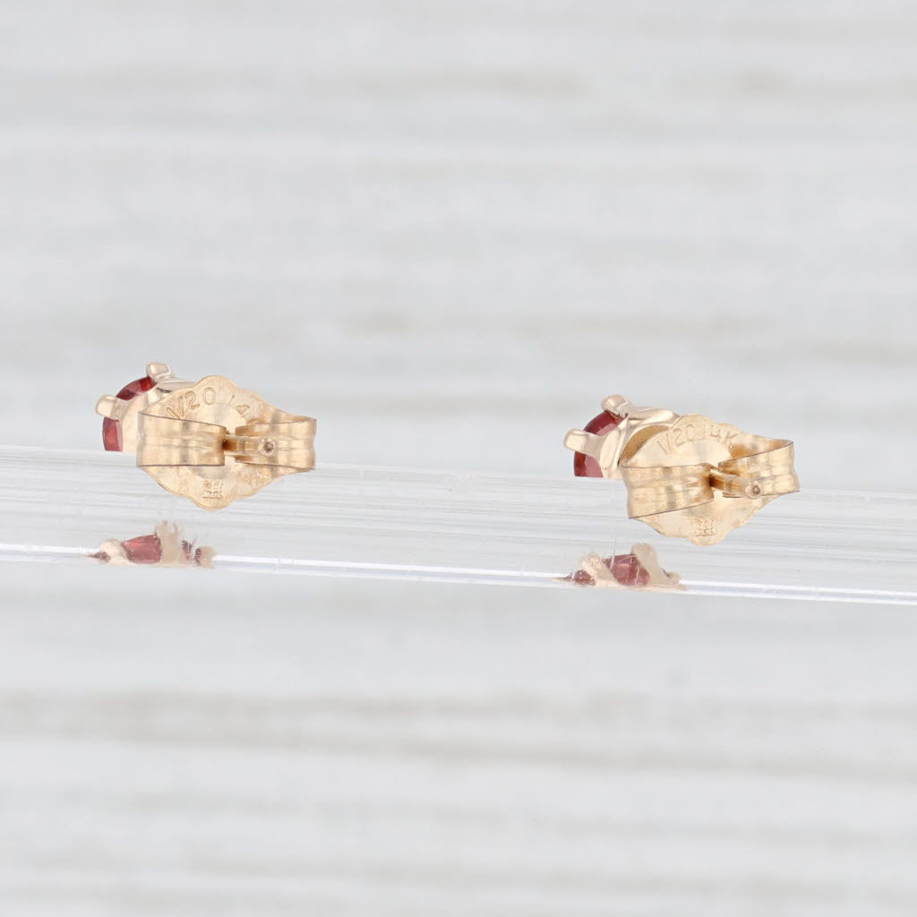 Light Gray New 0.64ctw Round Garnet Stud Earrings 14k Yellow Gold January Birthstone