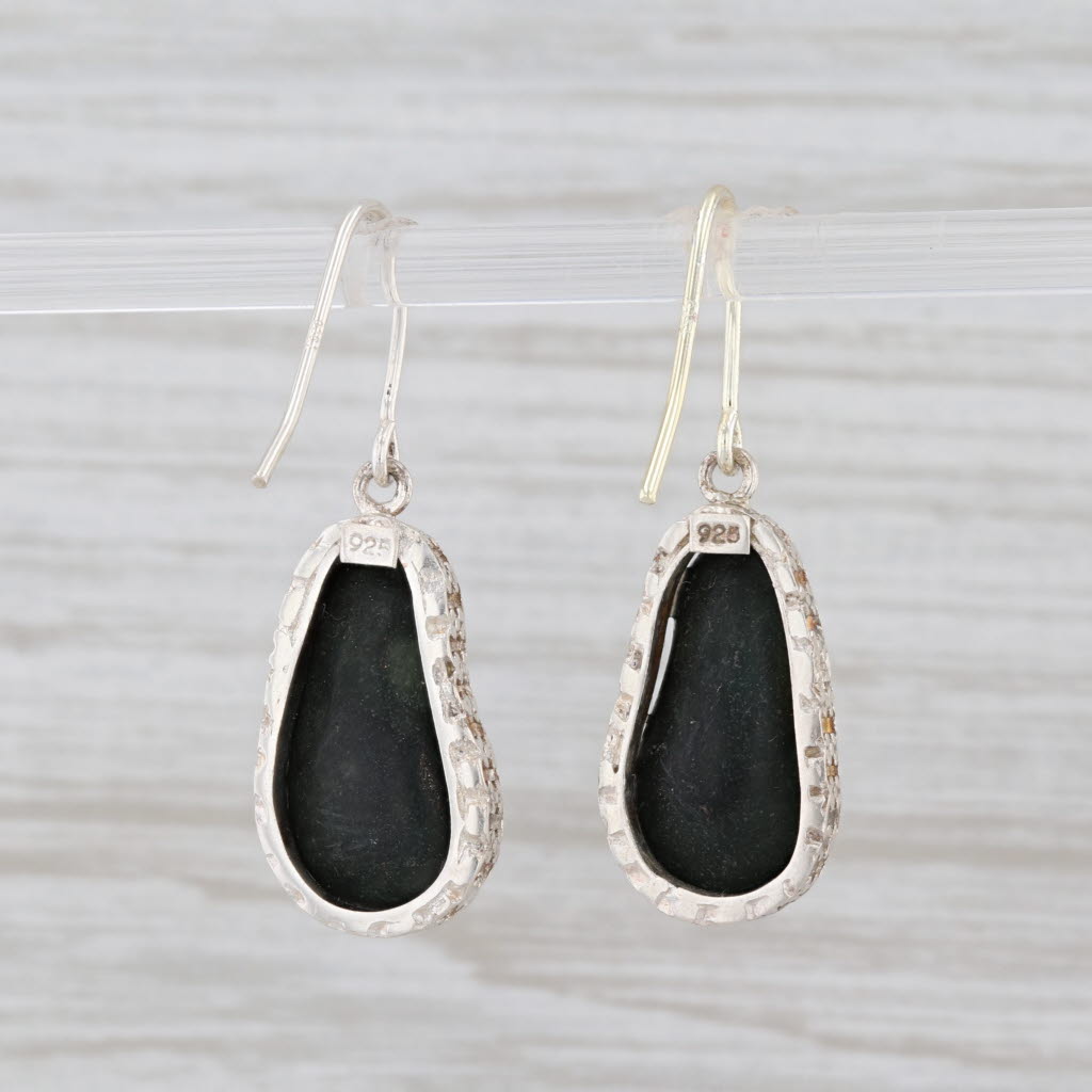 Light Gray New Nina Nguyen Druzy Quartz Geode Drop Earrings Sterling Silver Hook Posts