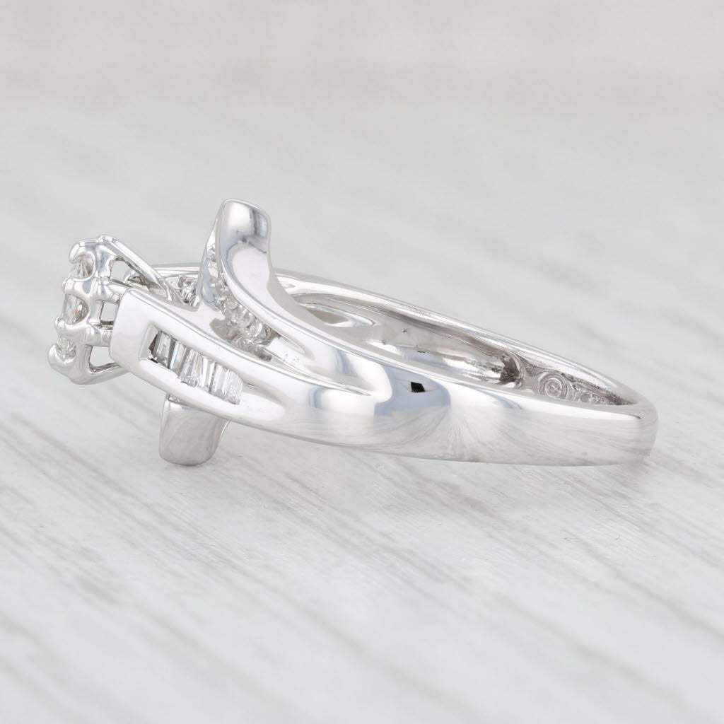 Light Gray 0.25ctw Diamond Bypass Engagement Ring 14k White Gold Size 6
