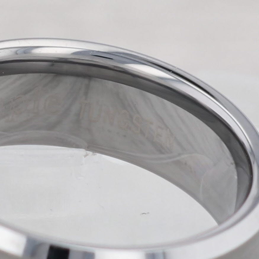 Light Gray New Brushed Beveled Tungsten Men's Ring Size 10 Wedding Band