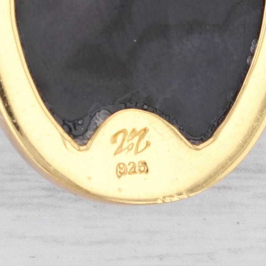 Light Gray New Nina Nguyen Druzy Geode Quartz Pendant Necklace Sterling Gold Vermeil 20.5"