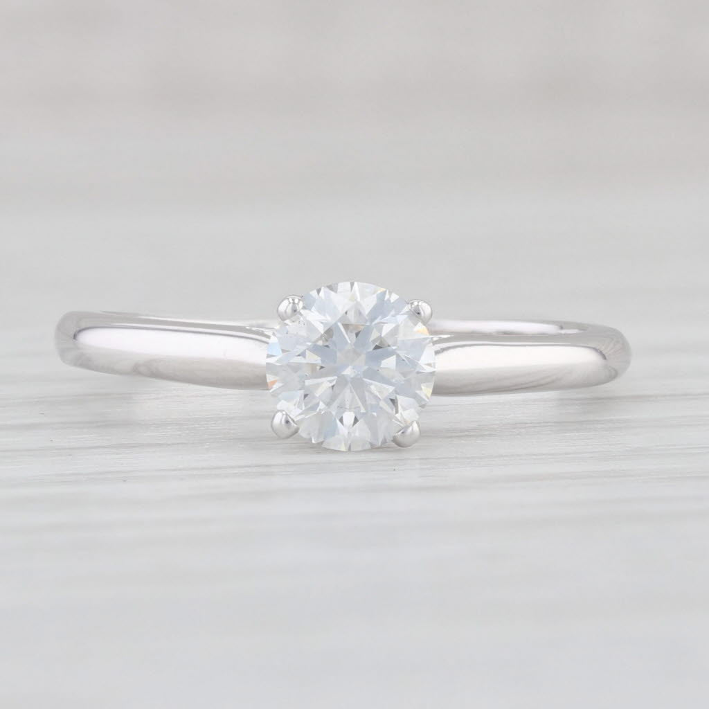 Light Gray Cartier VS1 0.65ct Round Solitaire Diamond Engagement Ring 950 Platinum with Box