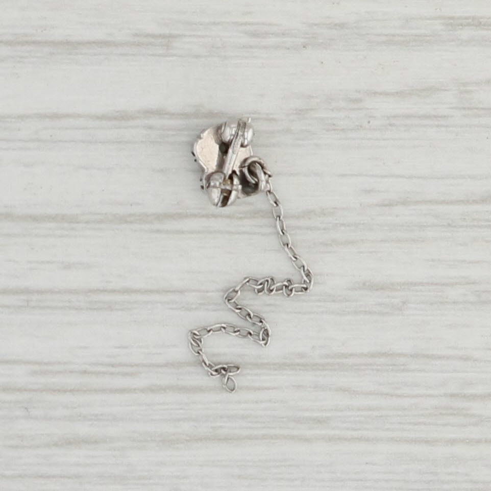 Light Gray Beta Chapter Guard Pin 10k Gold Pearl Fraternity Sorority Letter B