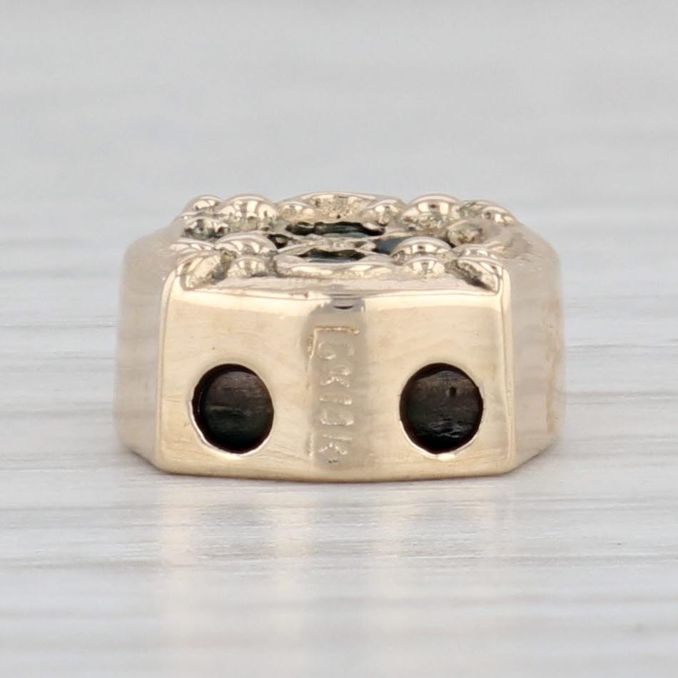 Light Gray 0.20ctw Emerald Slide Charm 14k Yellow Gold Vintage Goldman Kobler