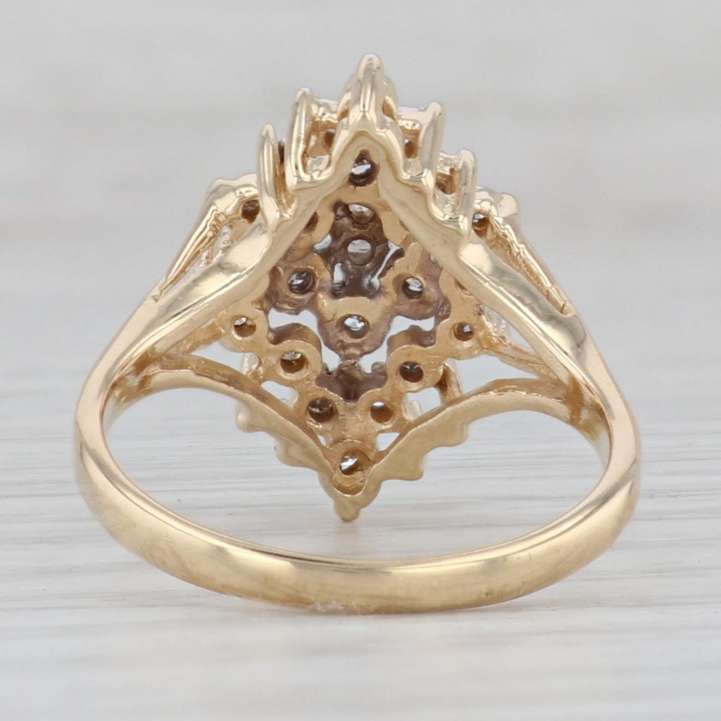 Light Gray 0.20ctw Diamond Cluster Ring 10k Yellow White Gold Size 7.75