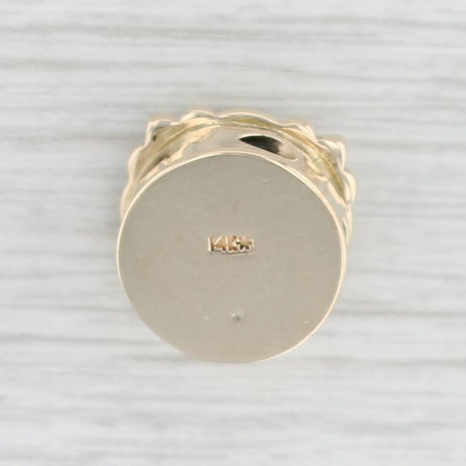 Light Gray Ornate Pearl Slide Charm 14k Yellow Gold Vintage Goldman Kobler
