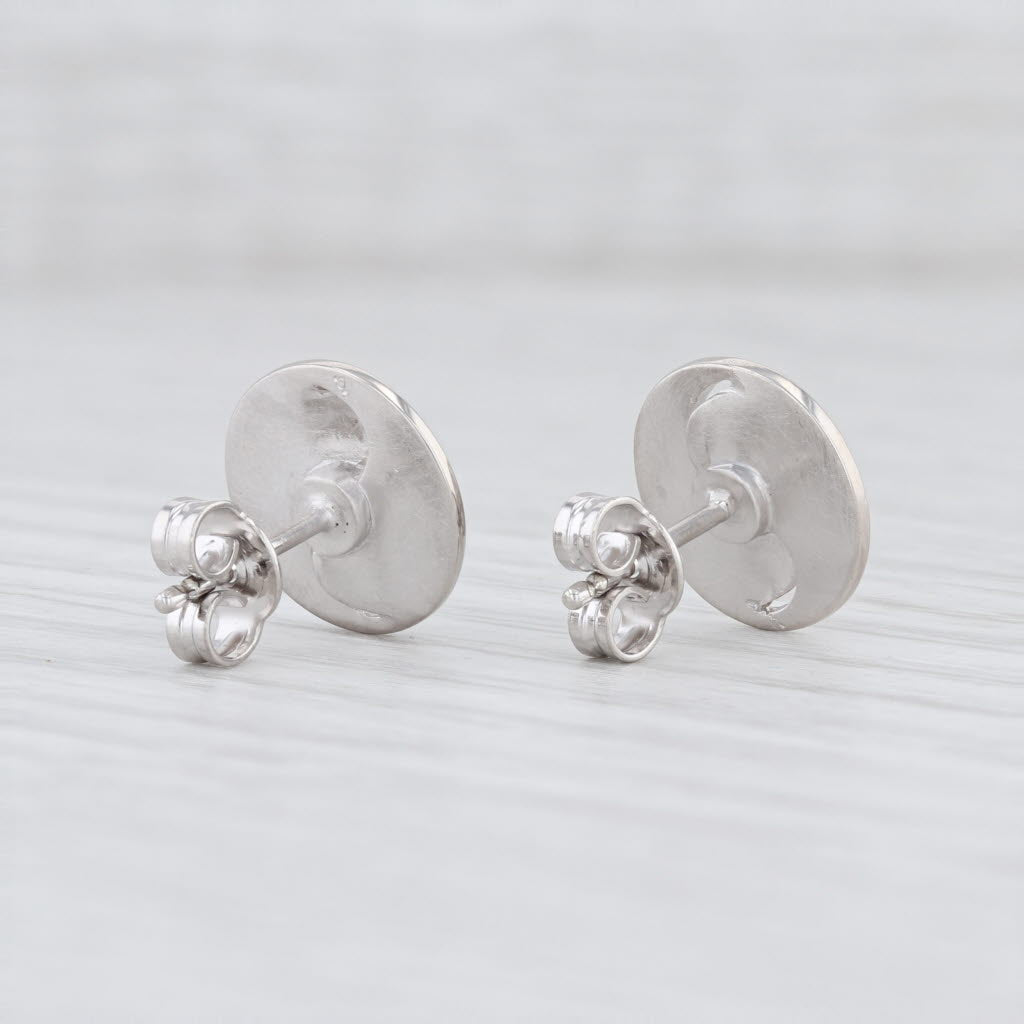Light Gray New Bastian Inverun Diamond Circle Stud Earrings Sterling Silver 12888
