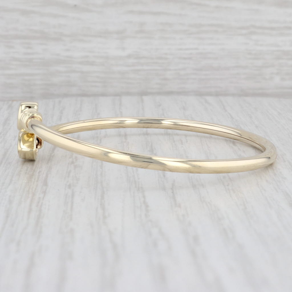 Light Gray 1.10ctw Pear Amethyst Bypass Bangle Bracelet 14k Yellow Gold 6.75"