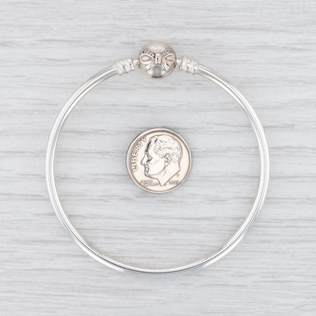 Light Gray New Authentic Pandora USB794317 Dainty Bow Bangle Bracelet Gift Box 6.7" 17cm