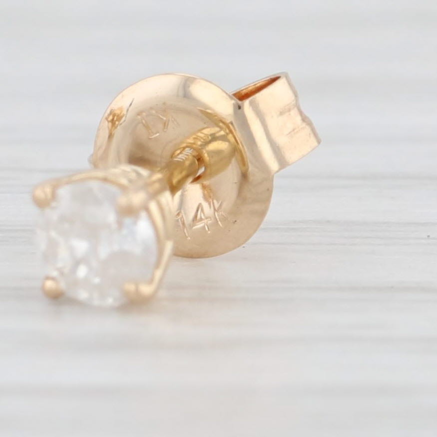 Light Gray 0.25ctw Round Diamond Stud Earrings 14k Yellow Gold Solitaire Studs