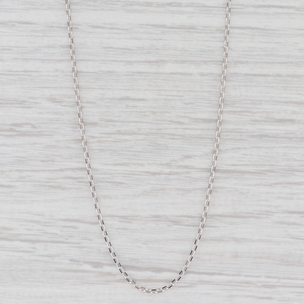 Light Gray New Diamond Cut Cable Chain Necklace 14k White Gold 18" 1.3mm