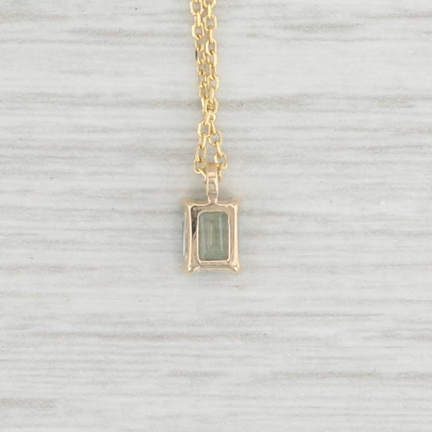 Light Gray New 0.33ct Green Alexandrite Pendant Necklace 14k Yellow Gold 16" Cable Chain