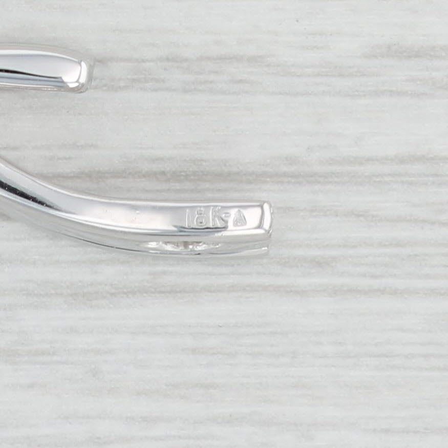 Light Gray 0.16ctw Diamond Hook Floating Pendant 18k White Gold